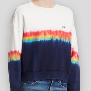 Re/Done Blue Rainbow Tie Dye Crewneck Sweatshirt Size Extra Small